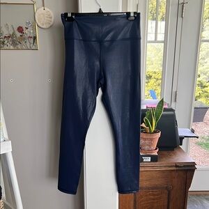 Zyia Blue Metallic light n tight 7/8 High-Waisted Leggings
